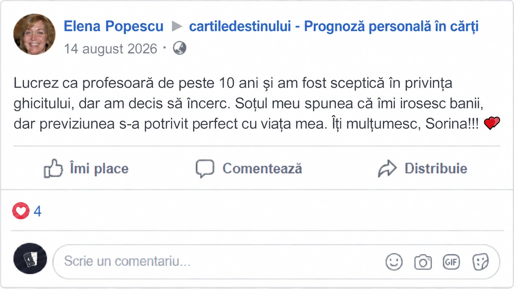 Mărturie tradusă — Elena Popescu