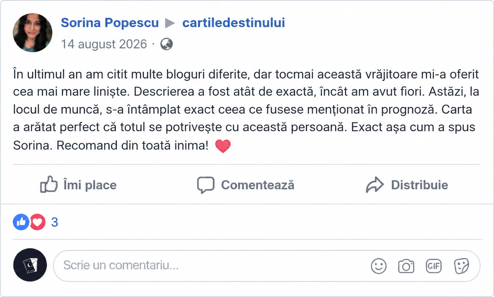Mărturie tradusă — Sorina Popescu